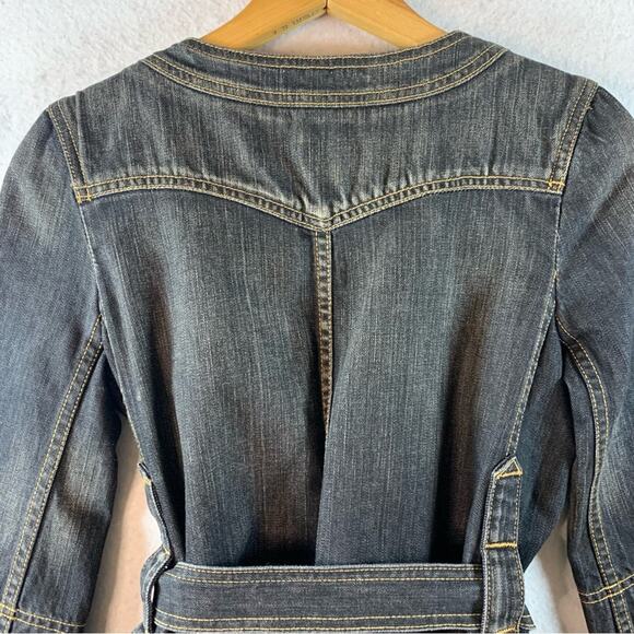 AG Adriano Goldschmied The Tabitha Denim Jacket Sz XS Black Wash Belted‎ - Picture 9 of 15